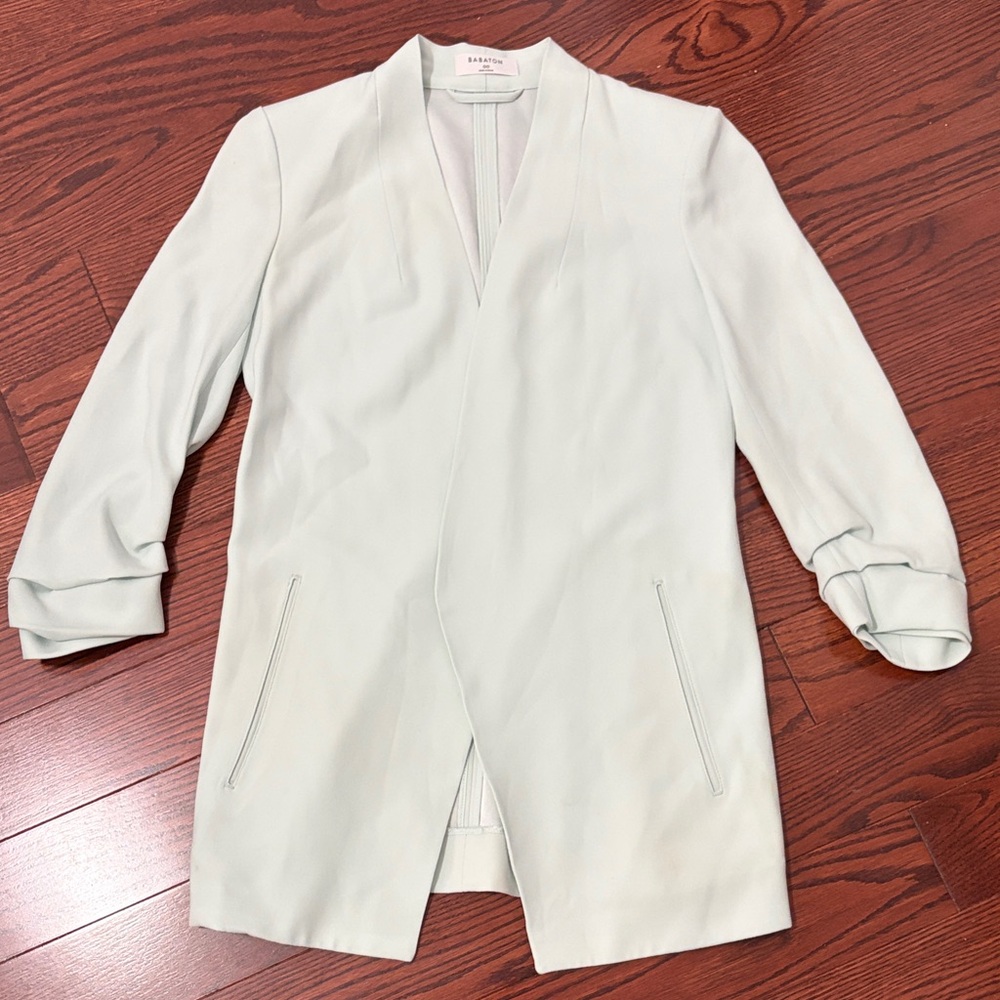 Babaton Mint Green Longline Open Blazer